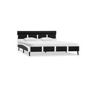 Cadre de lit avec LED noir similicuir 160 x 200 cm