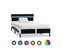 Cadre de lit avec LED Noir Similicuir 90x200 cm