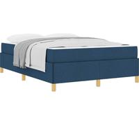 Cadre de lit avec matelas Bleu 140 x 190 cm tissu