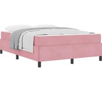 Cadre de lit avec matelas Rose 140 x 190 cm tissu