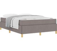 Cadre de lit avec matelas Taupe 140 x 190 cm tissu