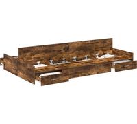 Cadre de lit avec rangement avec tiroir Chêne fumé 120 x 190 cm