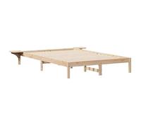 Cadre de lit avec tables de chevet - vidaXL - Naturel - Pin massif - 190x216x32 cm - Poids maximal 200 kg