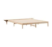 Cadre de lit avec tables de chevet - vidaXL - Naturel - Pin massif - 225,5x230x32 cm - Poids maximal 200 kg