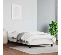 vidaXL Cadre de lit avec tête de lit similicuir blanc 90x190 cm sans matelas