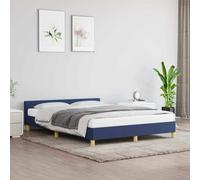 vidaXL Cadre de lit rembourré avec tête de lit 120x190 cm, sommier à lattes - Bleu 379540