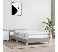 vidaXL Tour de lit sans matelas en tissu gris clair 120 x 190 cm