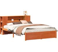 Cadre de lit avec tête de lit de rangement 2 pcs Cire marron