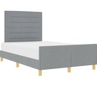 Cadre de lit avec tête de lit Gris clair 120 x 200 cm tissu