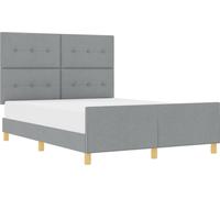 Cadre de lit avec tête de lit Gris clair 160 x 200 cm tissu