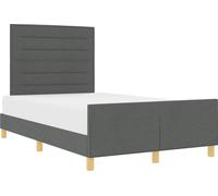 Cadre de lit avec tête de lit Gris foncé 120 x 190 cm tissu