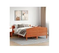 Cadre de Lit avec Tête de Lit, Lit Double avec Sommier à Lattes, Lit Adulte, Meuble de Chambre à Coucher, Cire Marron 3216187
