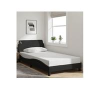 vidaXL Cadre de Lit Dover, Lit Rembourré avec Sommier à Lattes, Lit Simple avec Pied Chambre à Coucher, Noir 100x200 cm Tissu