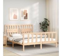 vidaXL Cadre de lit avec tête de lit 160x200 cm bois massif Marron