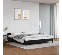 Cadre de lit avec tête de lit sans matelas noir 160x200 cm Noir G