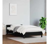Cadre de lit avec tête de lit sans matelas noir 90x200 cm Noir G