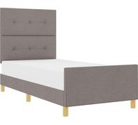 Cadre de lit avec tête de lit Taupe 80 x 200 cm tissu