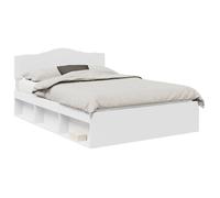 Cadre de lit avec tête de lit - vidaXL - Blanc - Pin massif - 160x200 cm - 206x163x90 cm - Poids maximal 200 kg