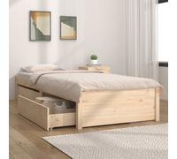 vidaXL Cadre de lit simple avec tiroirs 3103454 75x190 cm Blanc