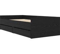 Cadre de lit avec tiroir Chêne noir 90 x 190 cm Pin massif