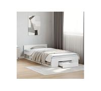 Cadre de lit avec tiroir sans matelas blanc 90x190 cm Blanc G