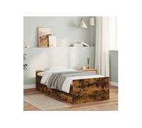 Vidaxl Cadre De Lit Sans Matelas Chêne Fumé 75x190 Cm