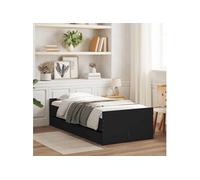vidaXL Cadre de lit sans matelas noir 75x190 cm