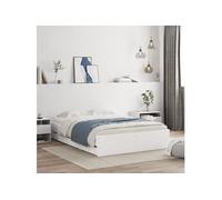 Cadre de lit avec tiroirs sans matelas blanc 120x200 cm