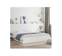 vidaXL Cadre de lit avec tiroirs - sans matelas - Blanc - 180x200 cm