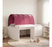 vidaXL Cadre de lit Tunnel 3 pcs Bois d'ingénierie, étagère, moderne – Blanc et Rose