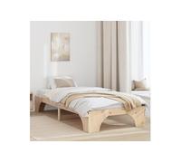 Cadre de Lit Bois Naturel Bois de Pin Massif Simple Durable 872965