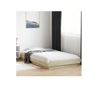 vidaXL Cadre de lit sans matelas chêne sonoma 90x190 cm Marron