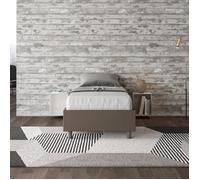 Cadre de lit coffre 1 place Azelia 80x200 - Blanc - Marron - Sommier relevable