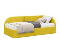Cadre de lit d'angle avec matelas - vidaXL - Jaune - Velours - 204x84x72 cm - Contreplaqué - Matelas en mousse