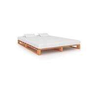 Cadre de lit de palette sans matelas 200x200cm bois massif Marron G