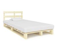 vidaXL Cadre de Lit de Palette Sommier à Lattes Lit Double Lit Adulte Cadre à Lattes sur Pied Chambre à Coucher Maison 120x200 cm Bois de Pin Massif