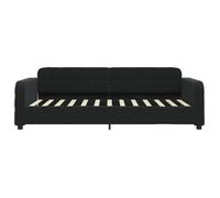 Cadre de Lit de repos - BURKE - Canapé-lit Simple - Matelas inclus - noir 100x200 cm velours AA250