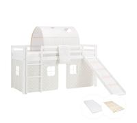 Cadre de lit d'enfant 90x200 avec matelas toboggan sommier à lattes Homestyle4u