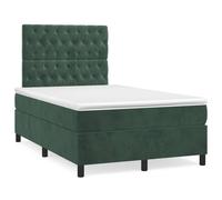 Cadre de lit design avec sommier à lattes - Lit Boxspring avec matelas & LED Vert foncé 120x190 cm Velours - Lits classiques 2025 Nouveau5179117 5parcel