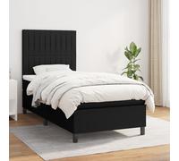 Cadre de lit design avec sommier à lattes - Lit Boxspring avec matelas Noir 80x200 cm Tissu - Lits Classiques 2025 Nouveau1489708 4parcel