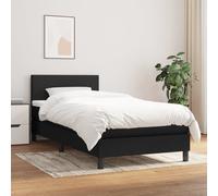 Cadre de lit design avec sommier à lattes - Lit Boxspring avec matelas Noir 90x200 cm Tissu - Lits Classiques 2025 Nouveau3731163 4parcel
