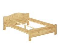 Cadre de lit double classique pin massif naturel 140x200, lit adulte, sans sommier 60.37-14oR