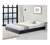 Cadre de Lit Double Masari Rembourré avec Lin Gris Foncé 200 x 180 cm Corium