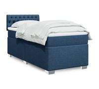 Cadre de lit durable avec sommier à lattes - Lit boxspring avec matelas bleu 100x200 cm tissu - Lits classiques Octo2557626 5parcel