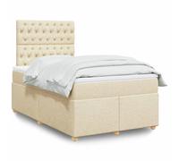 Cadre de lit durable avec sommier à lattes - Lit boxspring avec matelas Crème 120x200 cm Tissu - Lits classiques Octo2490349 5parcel