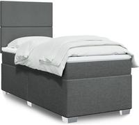 Cadre de lit durable avec sommier à lattes - Lit boxspring avec matelas Gris foncé 100x200 cm Tissu - Lits classiques Octo5154894 6parcel