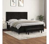 Cadre de lit durable avec sommier à lattes - Lit boxspring avec matelas noir 160x200 cm velours - Lits classiques Octo6530789 6parcel