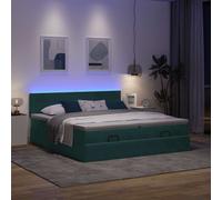 Cadre de lit durable avec sommier à lattes - Lit ottoman avec matelas & LED vert foncé 180x200 cm velours - Lits classiques Octo7799436 10parcel