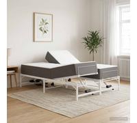 vidaXL Cadre de lit électrique réglable blanc 120 x 200 cm, acier, cadre de lit en acier époxy, télécommande, réglage indépendant de la tête et des pieds, hauteur et angle réglables