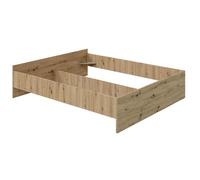 Cadre de lit en bois coloris chêne nordique - hauteur 39 x longueur 166 x profondeur 206 cm / couchage 160 x 200 cm